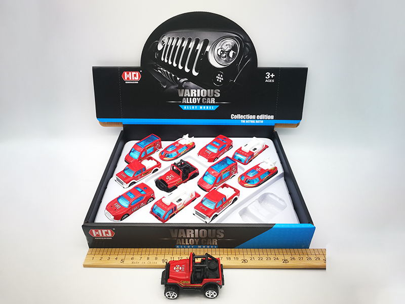 1:64 Slide Alloy Fire Engine 12pcs