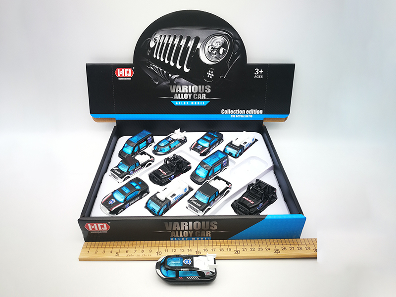 1:64 Slide Alloy SWAT Police Car 12pcs