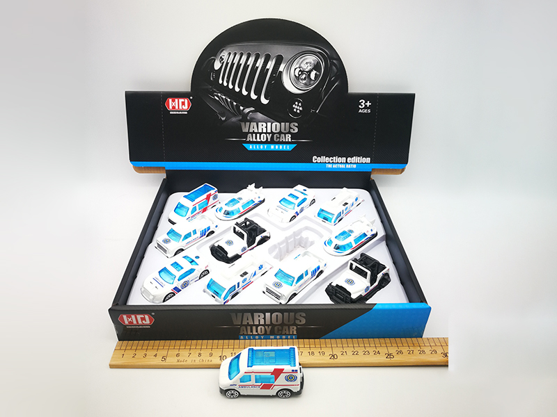 1:64 Slide Alloy Ambulance 12pcs