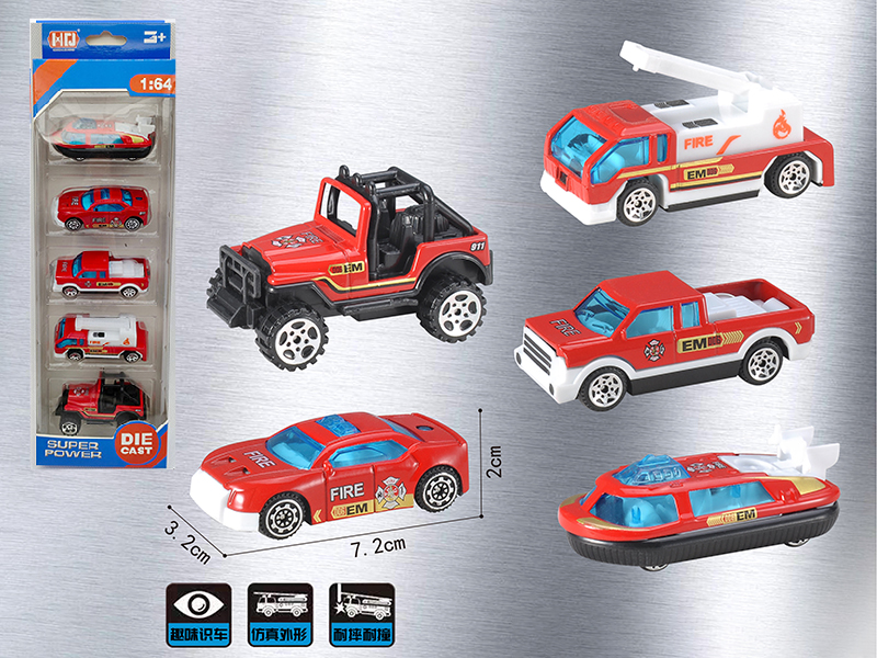 Alloy Fire Engine 5pcs