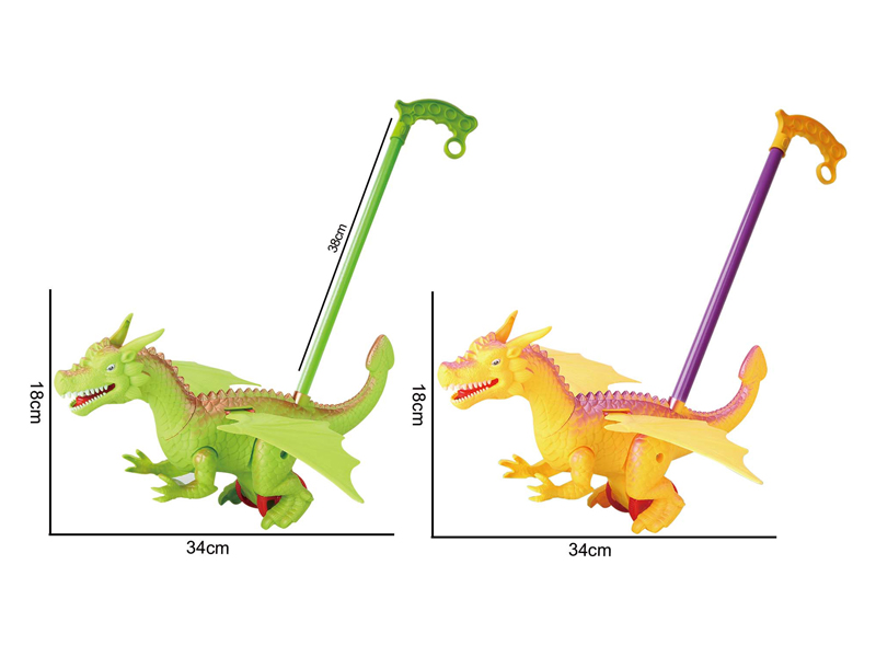 Children'S Cartoon Dinosaur Handcart With Sound