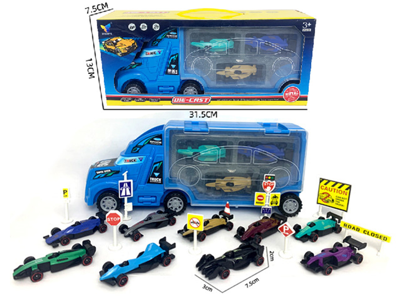 Container Truck +3 Alloy Equation Cars + Guidepost