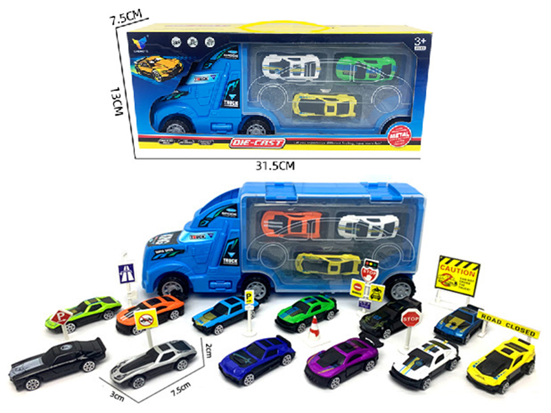 Container Truck +3 Alloy Sport Cars + Guidepost