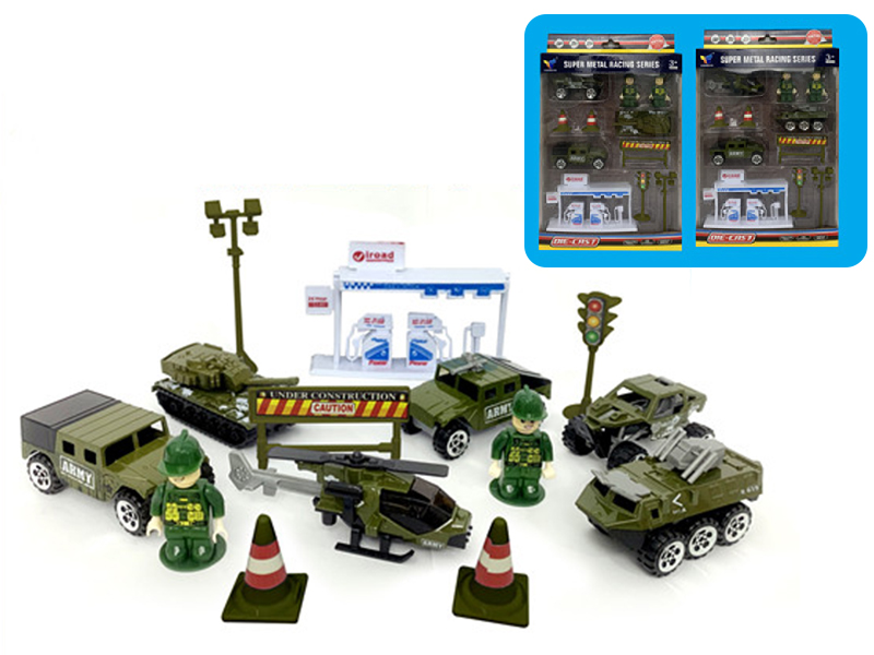 1:64 Slide Alloy Military Truck Set