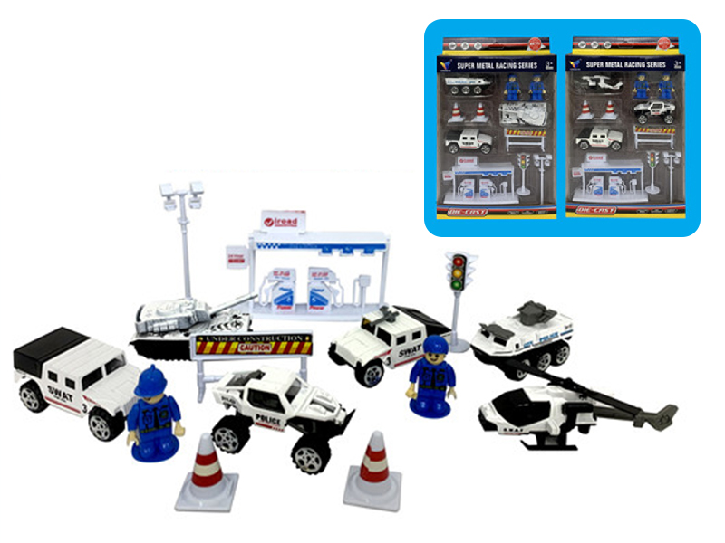 1:64 Slide Alloy SWAT Police Car Set