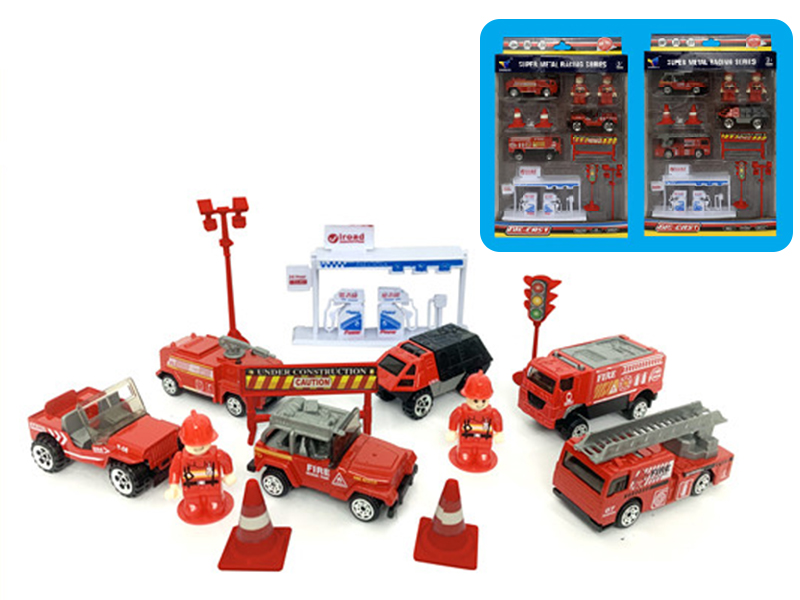 1:64 Slide Alloy Fire Engine Set