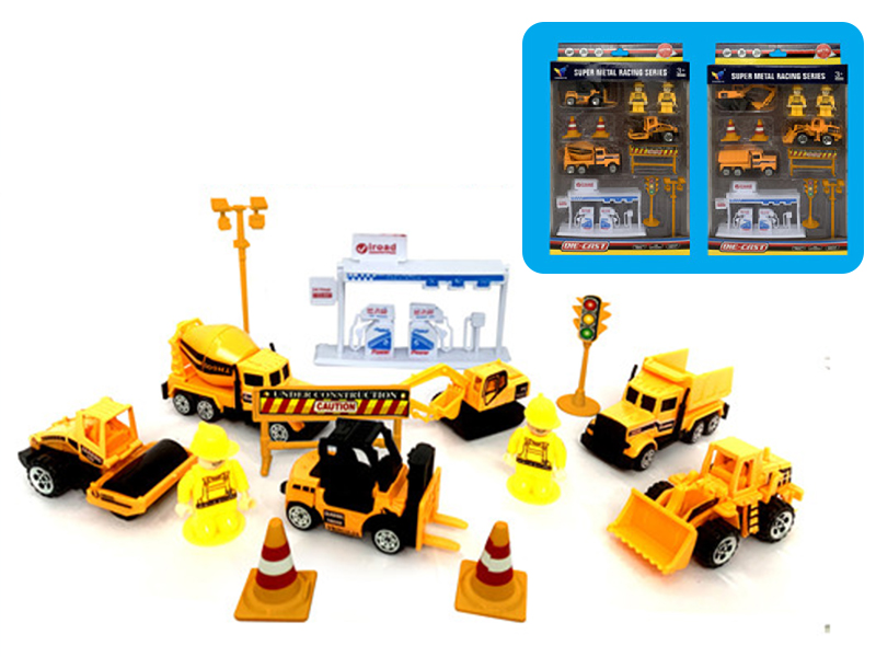 1:64 Slide Alloy Engineering Truck Set