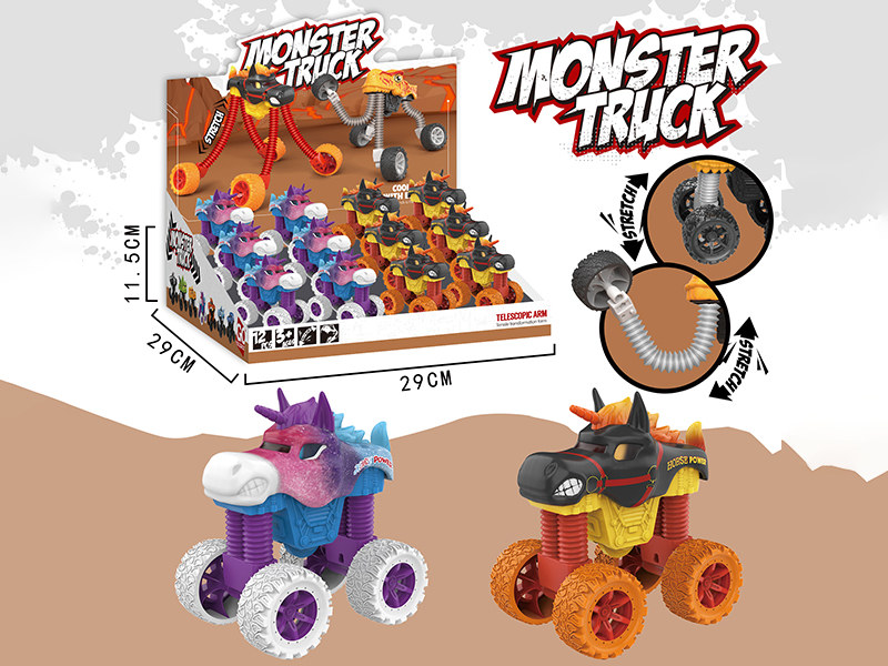 12pcs Friction Unimon Off-Road Vehicle (POP Tubes Telescopic Arm) 12PCS