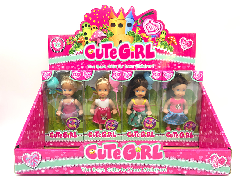 12PCS 4.5 Inch Doll With Balloon