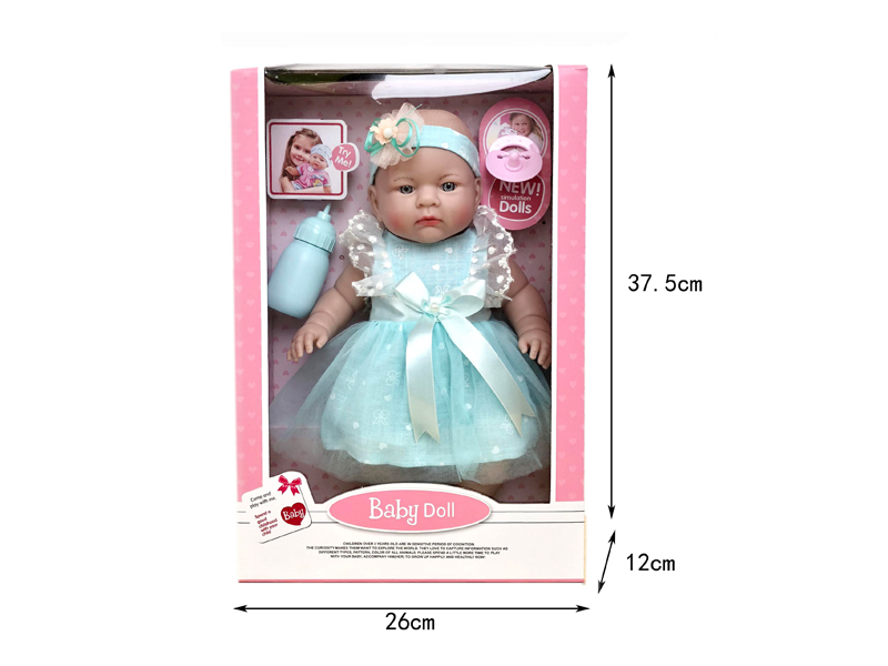 14 Inch Vinyl Doll With Bottle + Nipple