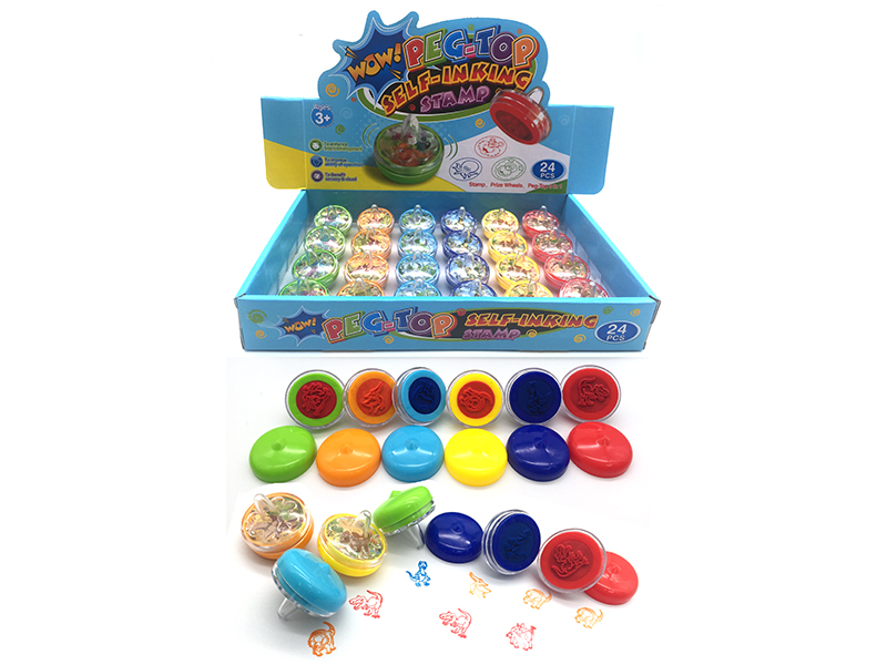 Dinosaur Stamper,Prize Wheels,Peg-Top 3 In 1(24PCS)