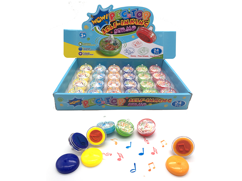 Musical Note Stamper,Prize Wheels,Peg-Top 3 In 1(24PCS)