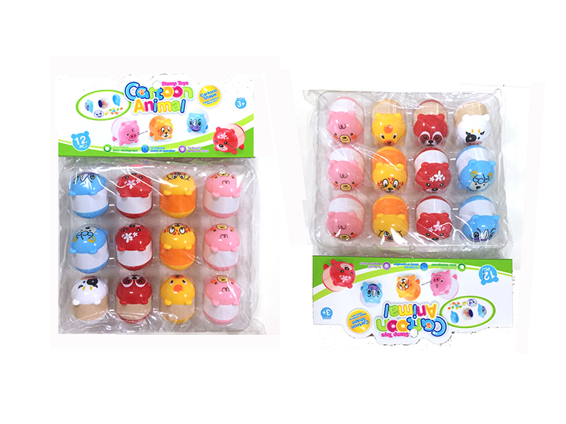 Cartoon Animal Stamper Toys 12pcs