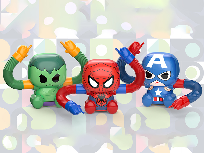 Rotating Flash Toys Avengers POP Telescopic Tubes With Light