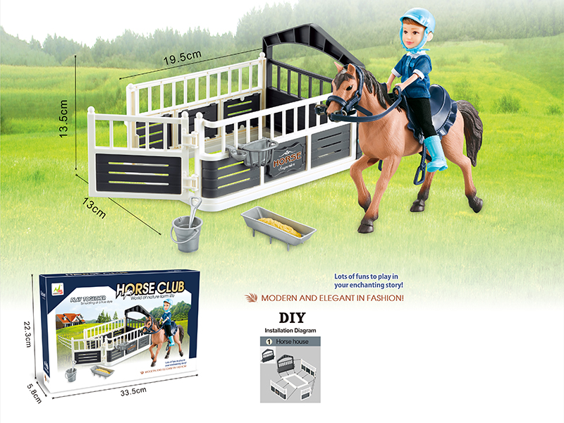 Horse Stable Scene Toys With Doll