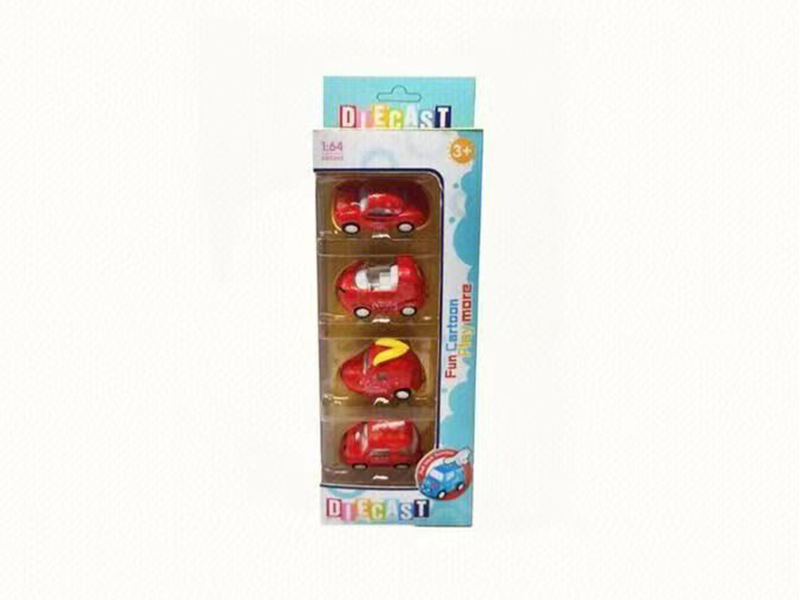 1:60 Pull Back Alloy Q Edition Cartoon Car(4PCS)