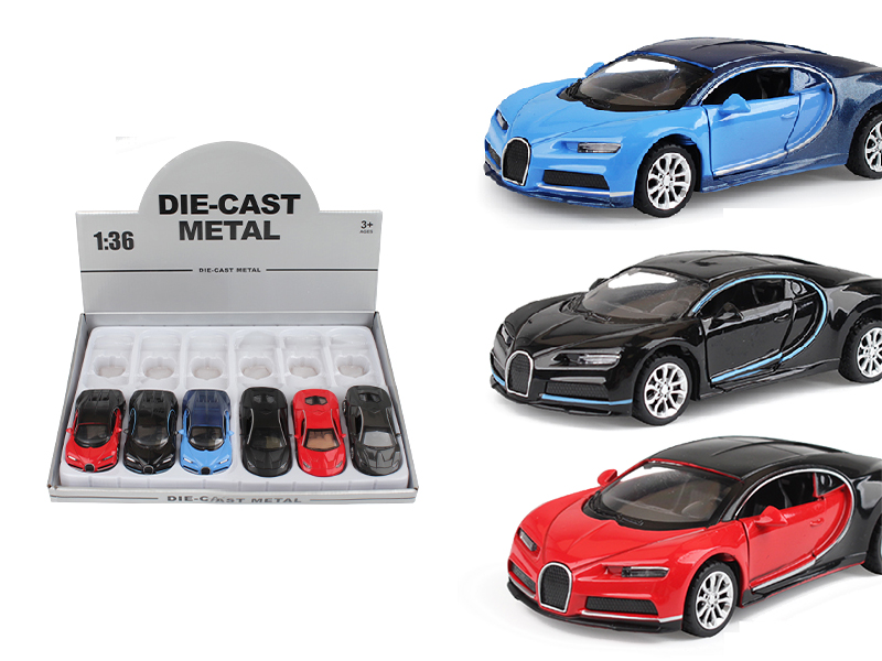 1:36 Pull Back Alloy Bugatti 12pcs