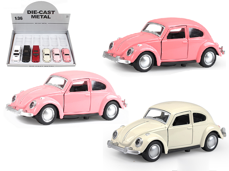 1:36 Pull Back Alloy Car Volkswagen Beetle 12pcs