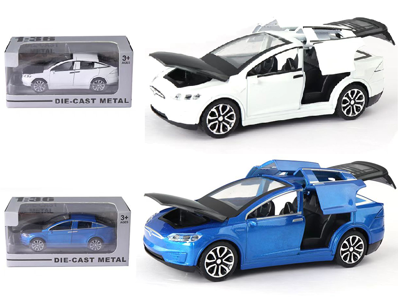 1:36 Pull Back Alloy Tesla Sports Car(Can Open The Doors)