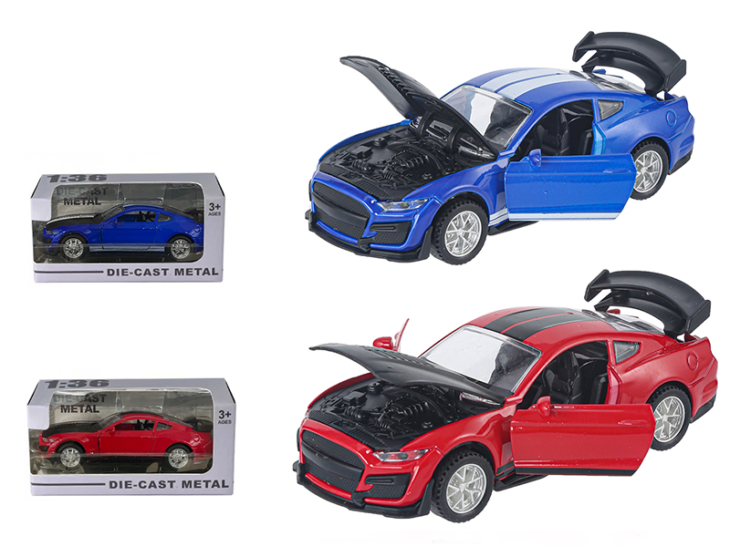 1:36 Pull Back Alloy Mustang Sports Car(Can Open The Doors)
