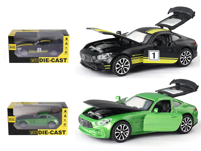 1:36 Pull Back Alloy Benz GT Sports Car With Light And Music(Can Open The Doors)