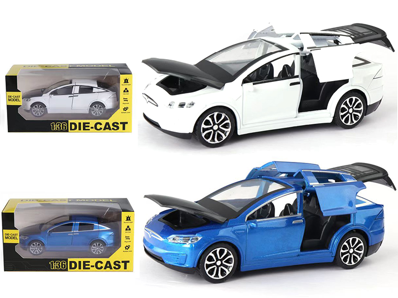 1:36 Pull Back Alloy Tesla Sports Car With Light And Music(Can Open The Doors)