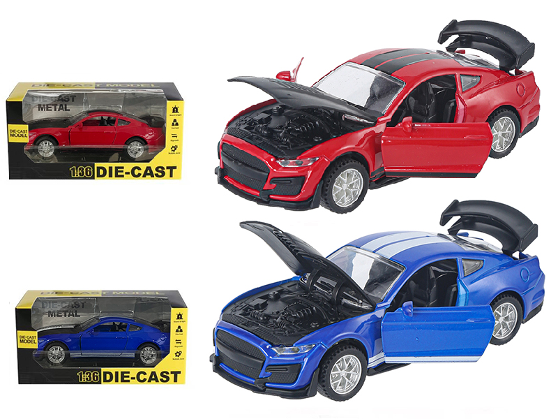 1:36 Pull Back Alloy Mustang Sports Car With Light And Music(Can Open The Doors)