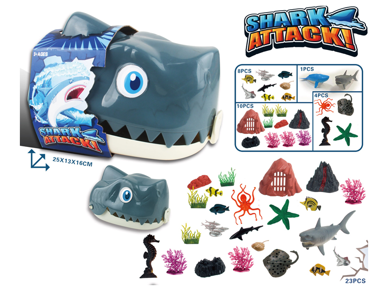 23PCS Backpack Shark Head Storage Box