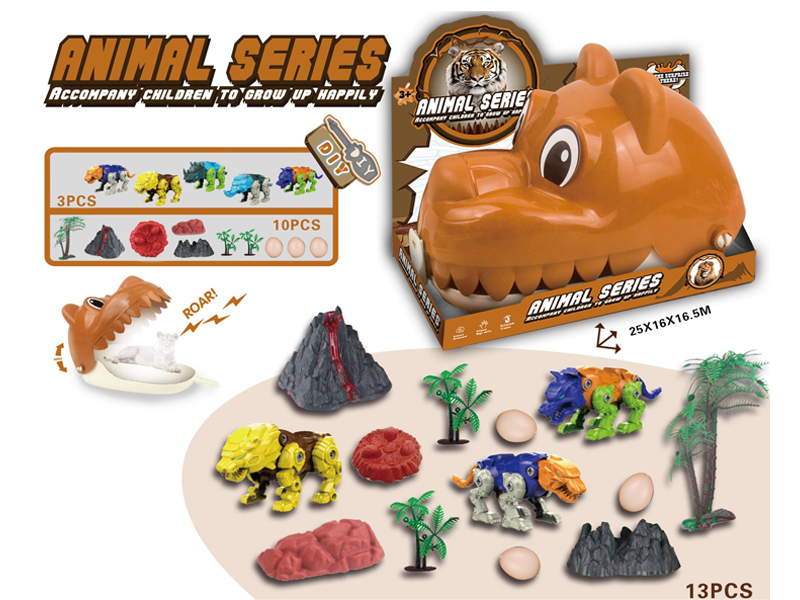 13PCS Dragging Tiger Head Storage Box