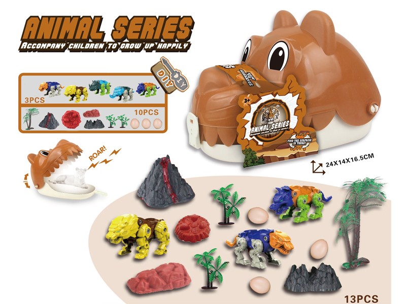 13PCS Dragging Tiger Head Storage Box