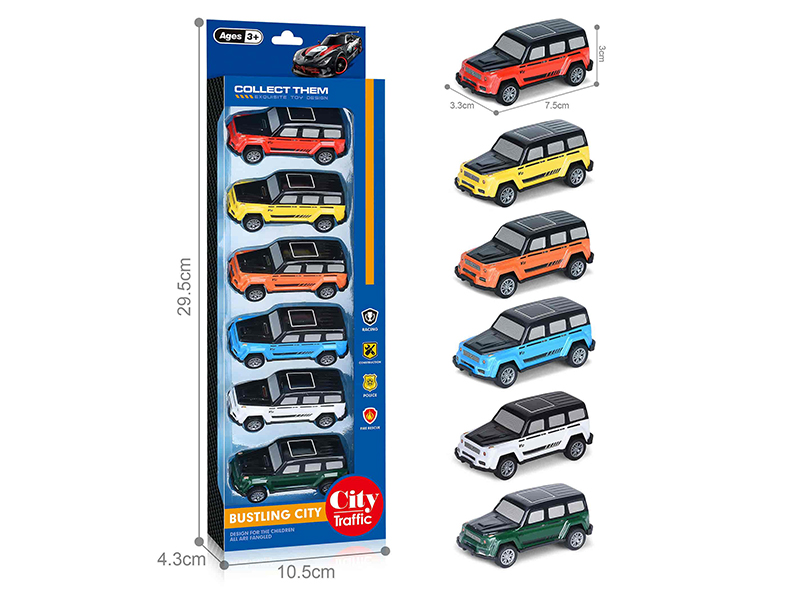 1:64 Pull Back Light Alloy Off-Road Vehicle(6PCS)