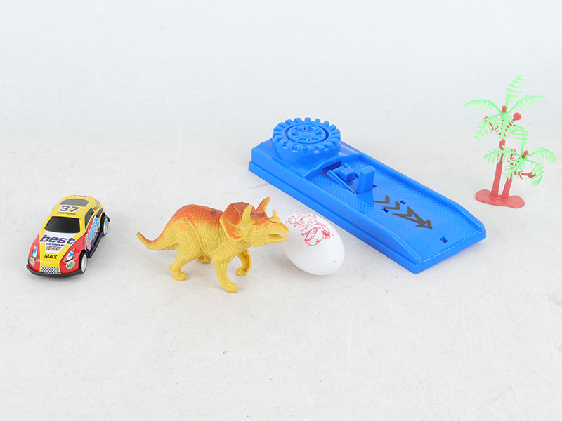 Catapult With Pull Back Iron Car Dinosaur