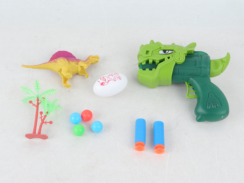 Solid Colored Dinosaur Soft Bullet Table Tennis Gun With Dinosaur