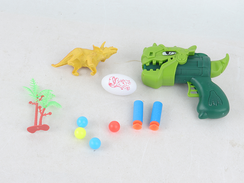 Solid Colored Dinosaur Soft Bullet Table Tennis Gun With Dinosaur