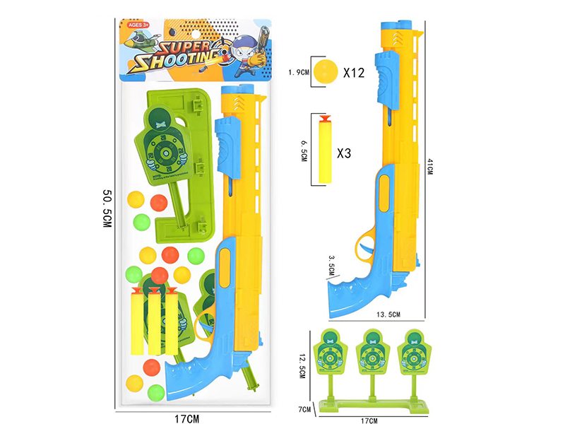 Ping-Pong Ball Soft Bullet Gun With Target