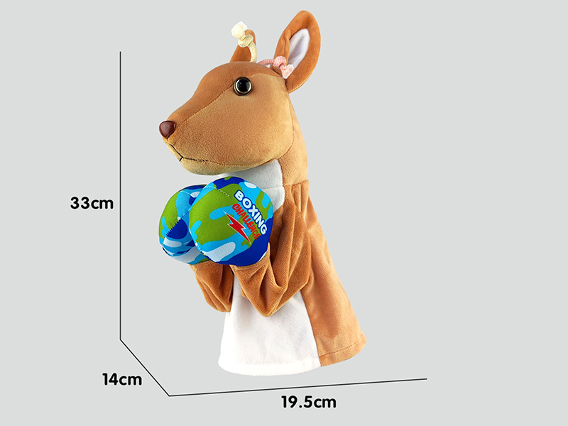Plush Hand Puppet Kangaroo Boxer With Sound