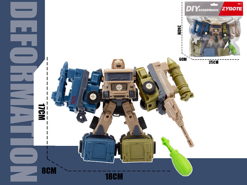 DIY Assembly Deformation Military Truck 3 In 1
