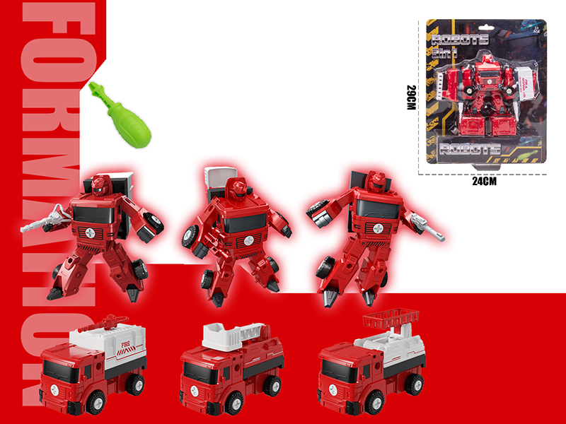 DIY Assembly Deformation Fire Engine 3 In 1
