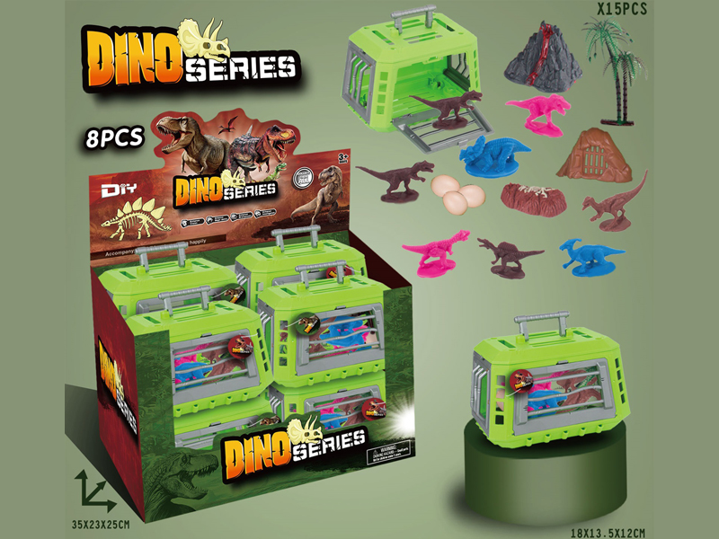 8PCS Big Dinosaur Cage Set