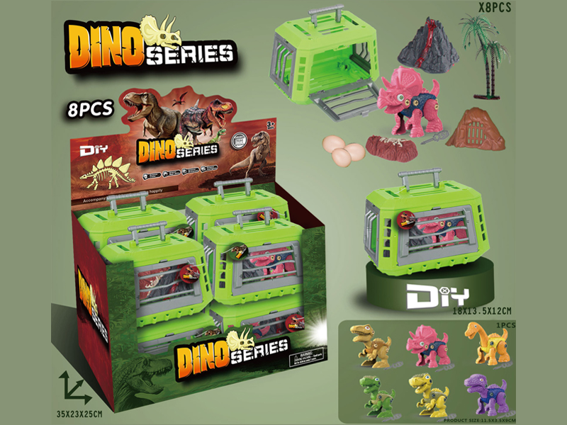 8PCS Big Dinosaur Cage Set