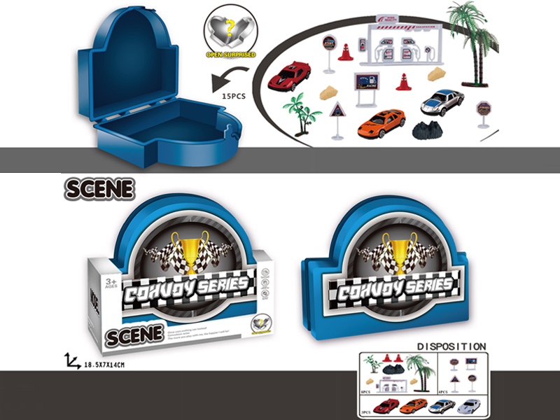 15PCS Slide Urban Scene Storage Box