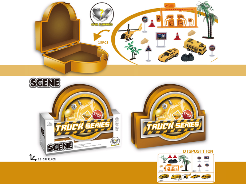 15PCS Slide Engineering Scene Storage Box