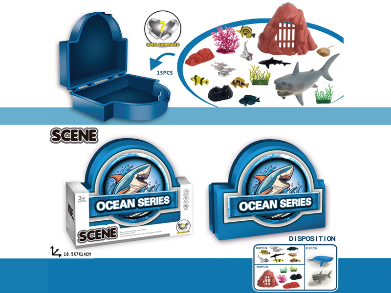 15PCS Slide Ocean Scene Storage Box