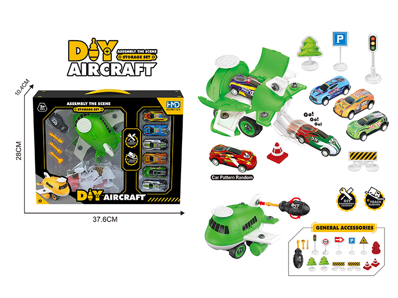 DIY Assembly Storage Airplane Alloy Car Scene
