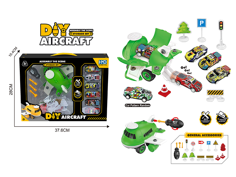 DIY Assembly Storage Airplane Alloy Car Scene