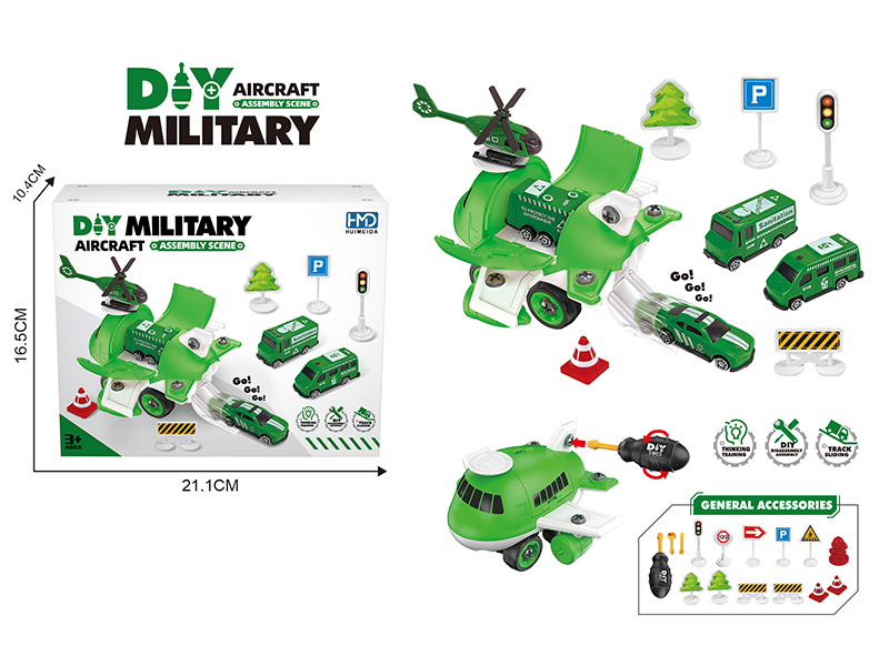 DIY Assembly Storage Airplane Military Scene