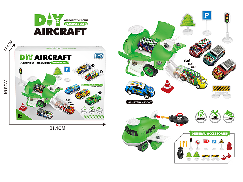 DIY Assembly Storage Airplane Alloy Car Scene