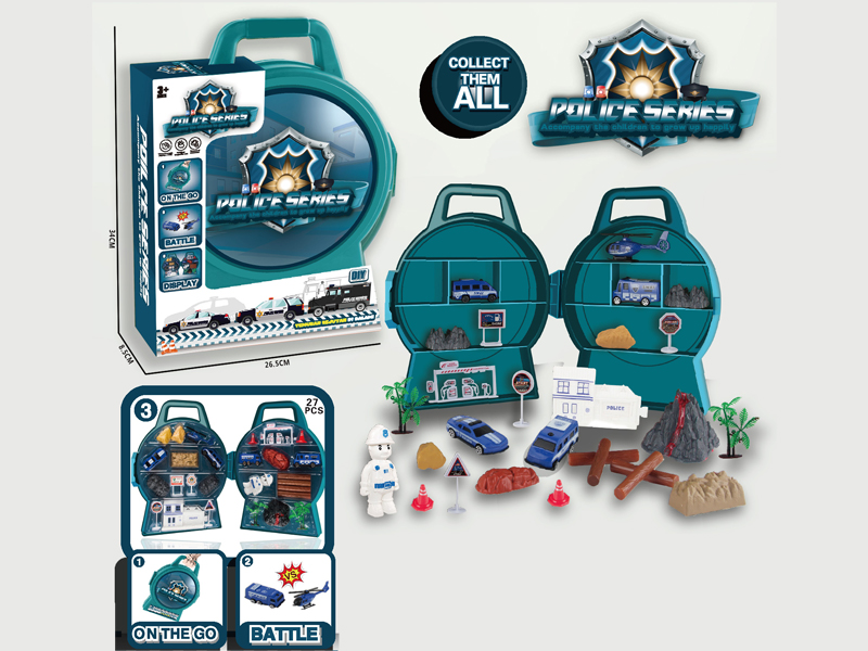 27PCS Slide Police Car Box