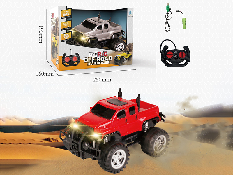 1:18 4-Channel Remote Control Pickup Off-Road Vehicle (With Light)