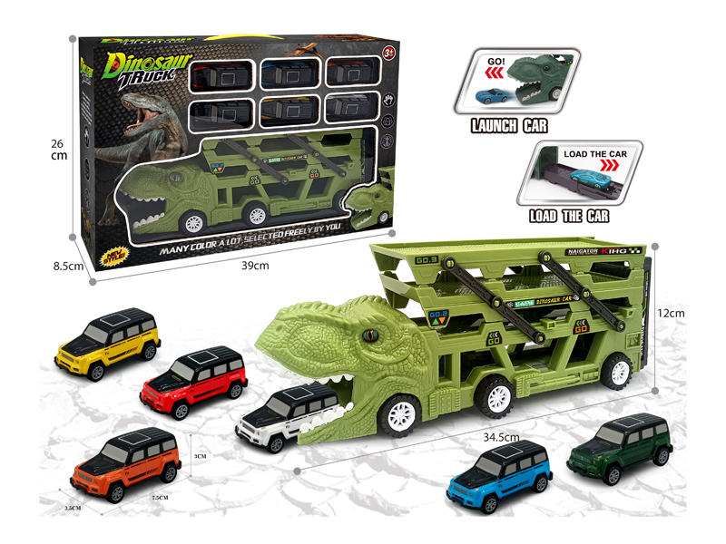 Catapult Slide Dinosaur Storage Cart+6 Slide Light Alloy Vehicle